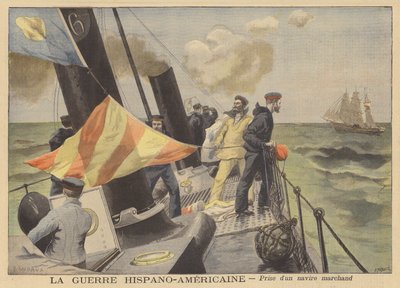 The Spanish-American War: capture of a merchant ship by French School